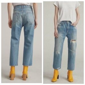 Rag & Bone Boyfriend Jean w/ Holes in HEL wash Size 30